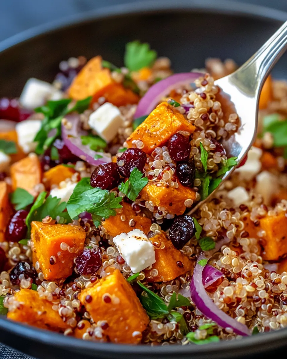Classic Roasted Sweet Potato & Cranberry Quinoa Salad image