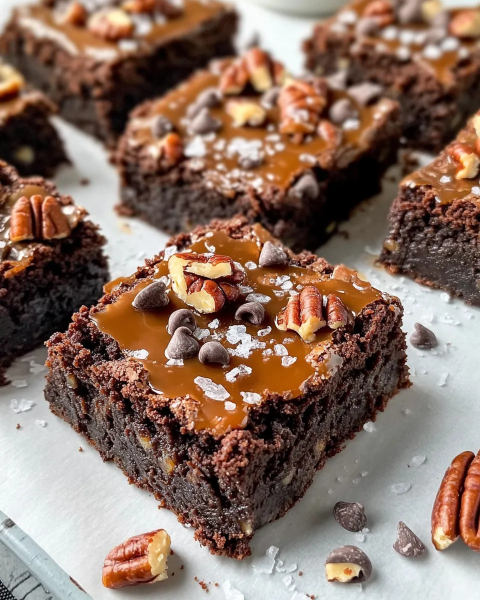 Homemade Salted Caramel Turtle Brownies photo
