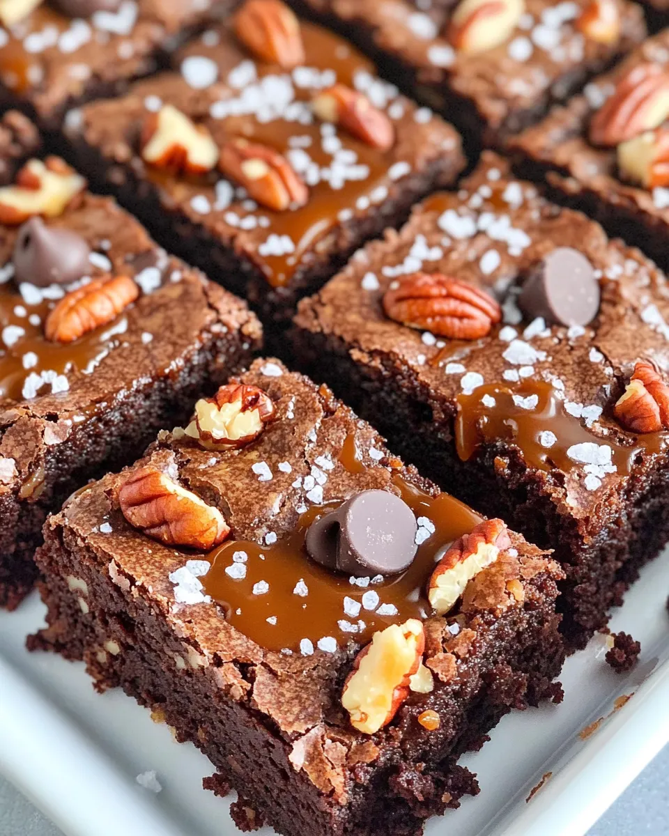 Easy Salted Caramel Turtle Brownies recipe photo