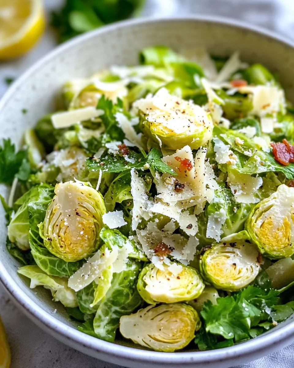 Classic Shaved Brussels Sprout Caesar with Parmesan dish photo