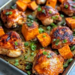 Delicious Sheet Pan Buffalo Chicken & Sweet Potatoes recipe photo