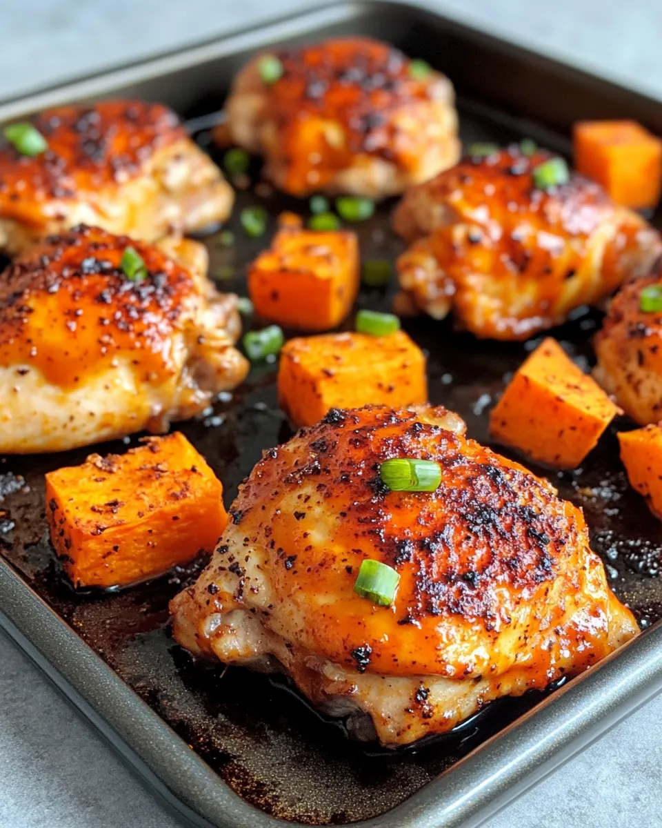 Homemade Sheet Pan Buffalo Chicken & Sweet Potatoes image