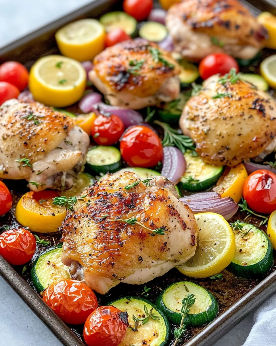 Classic Sheet Pan Lemon Herb Chicken & Veg dish photo
