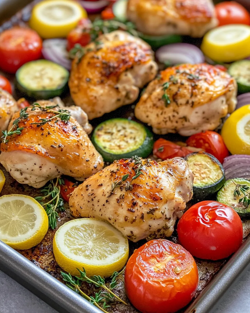 Easy Sheet Pan Lemon Herb Chicken & Veg food shot