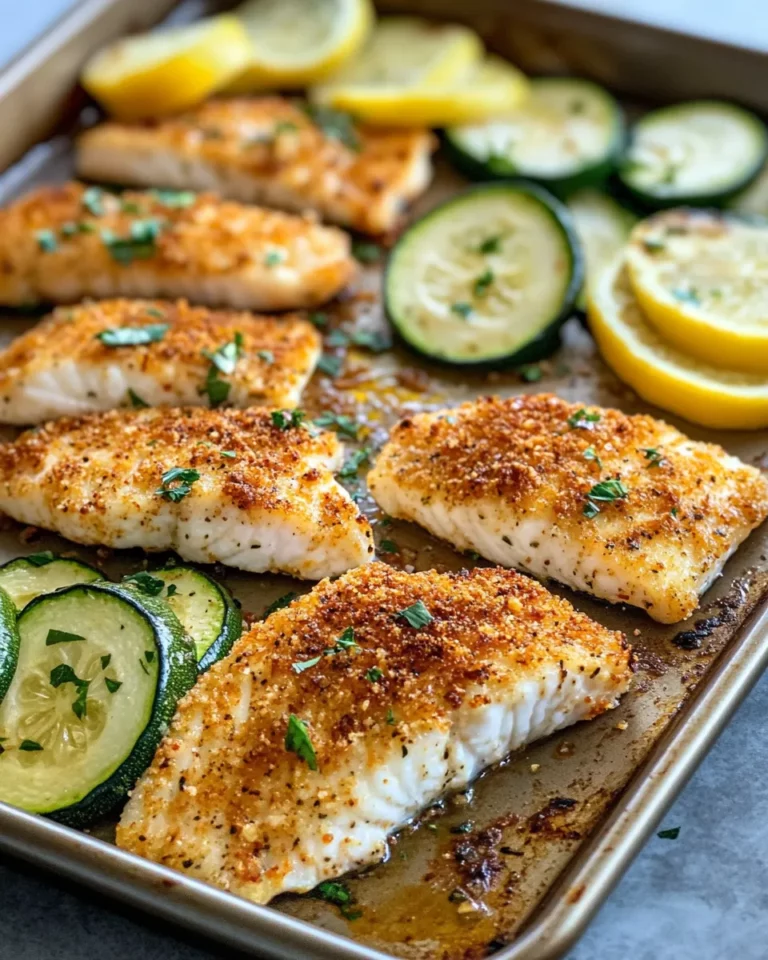 Homemade Sheet Pan Parmesan Crusted Tilapia & Zucchini photo