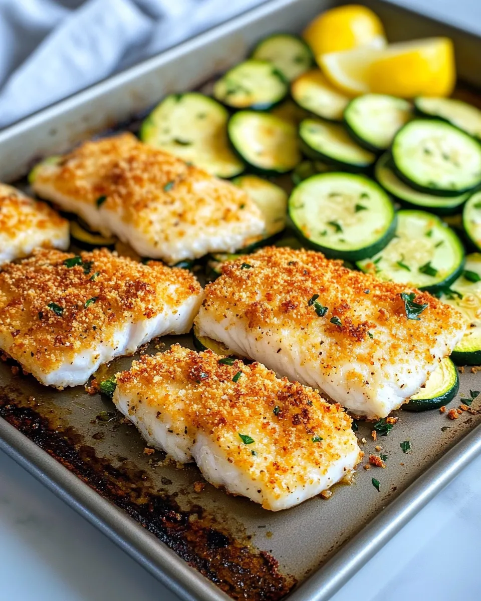Classic Sheet Pan Parmesan Crusted Tilapia & Zucchini image