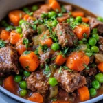 Homemade Slow Cooker Beef Stew with Carrots & Peas photo