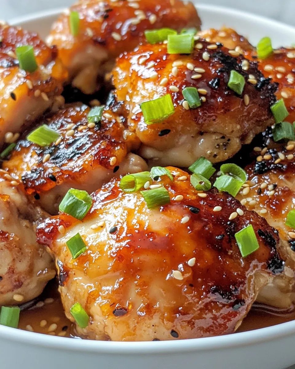 Delicious Slow Cooker Honey Garlic Chicken Thighs plate image