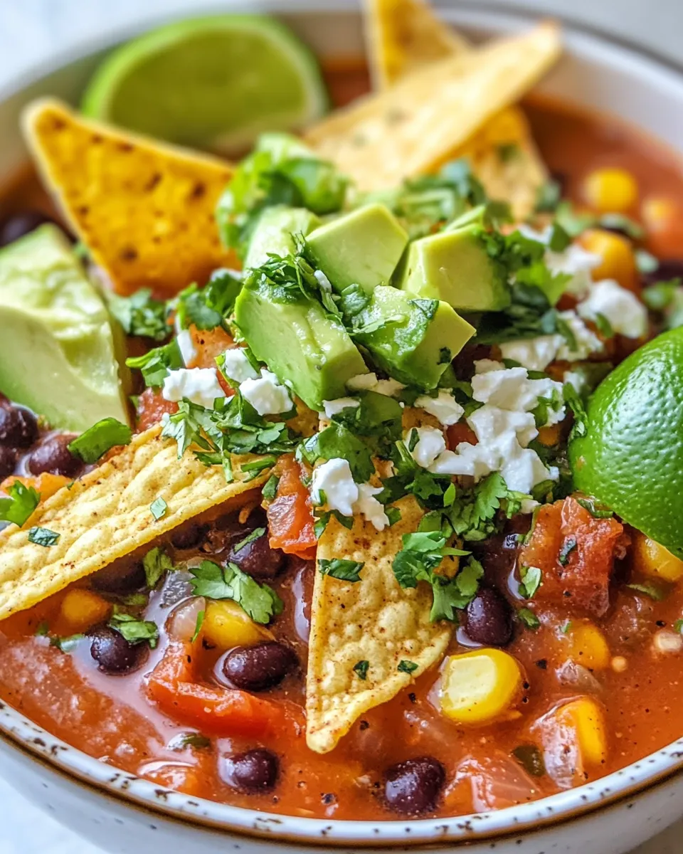 Classic Smoky Black Bean Tortilla Soup recipe image