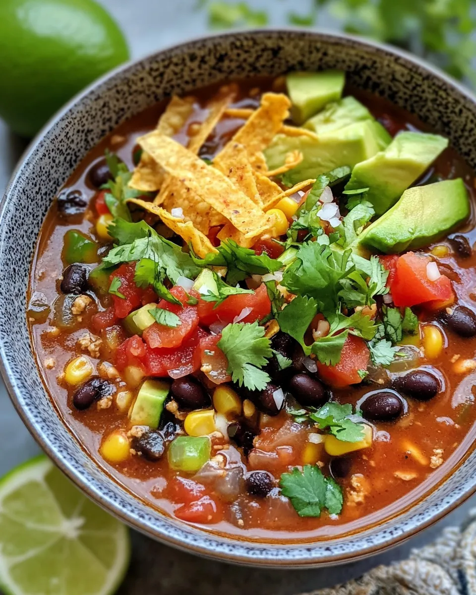 Easy Smoky Black Bean Tortilla Soup dish photo