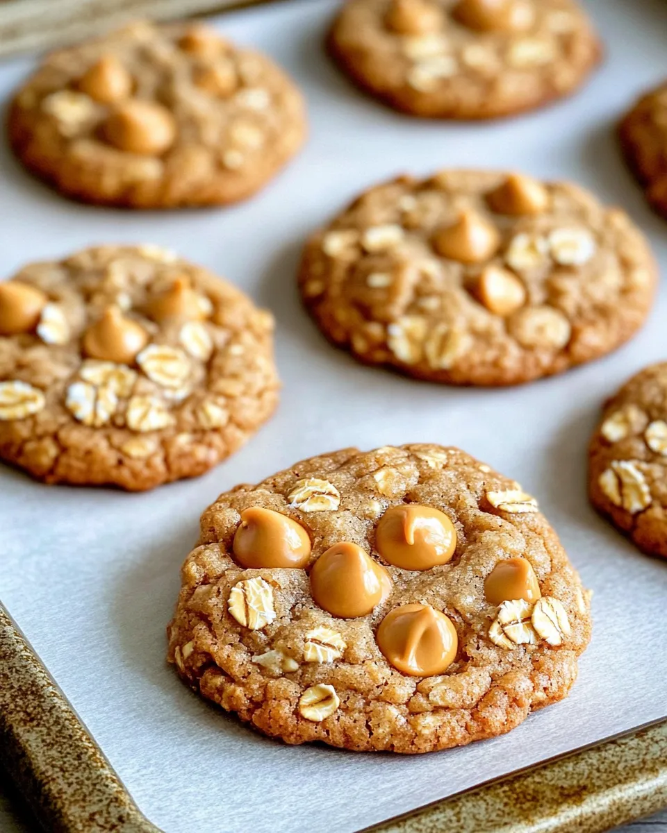 Easy Spiced Oatmeal Butterscotch Cookies food shot
