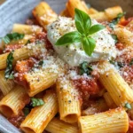 Delicious Spicy Vodka Rigatoni with Burrata (Weeknight) photo