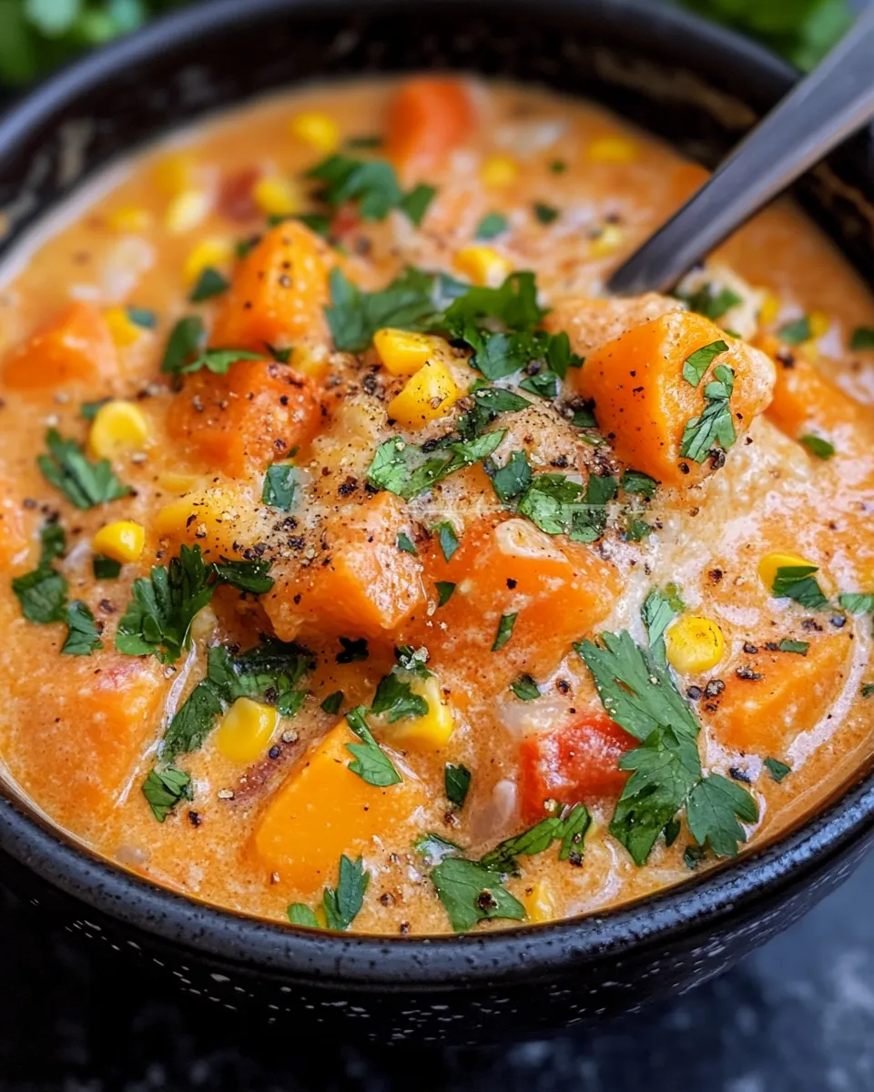 Classic Sweet Potato Corn Chowder (No Bacon) dish photo