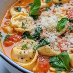 Homemade Tomato Basil Tortellini Soup (One Pot) photo
