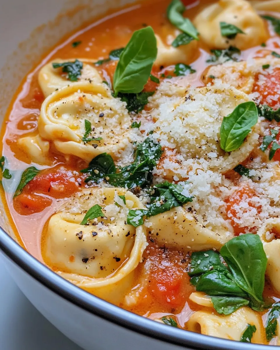 Homemade Tomato Basil Tortellini Soup (One Pot) photo