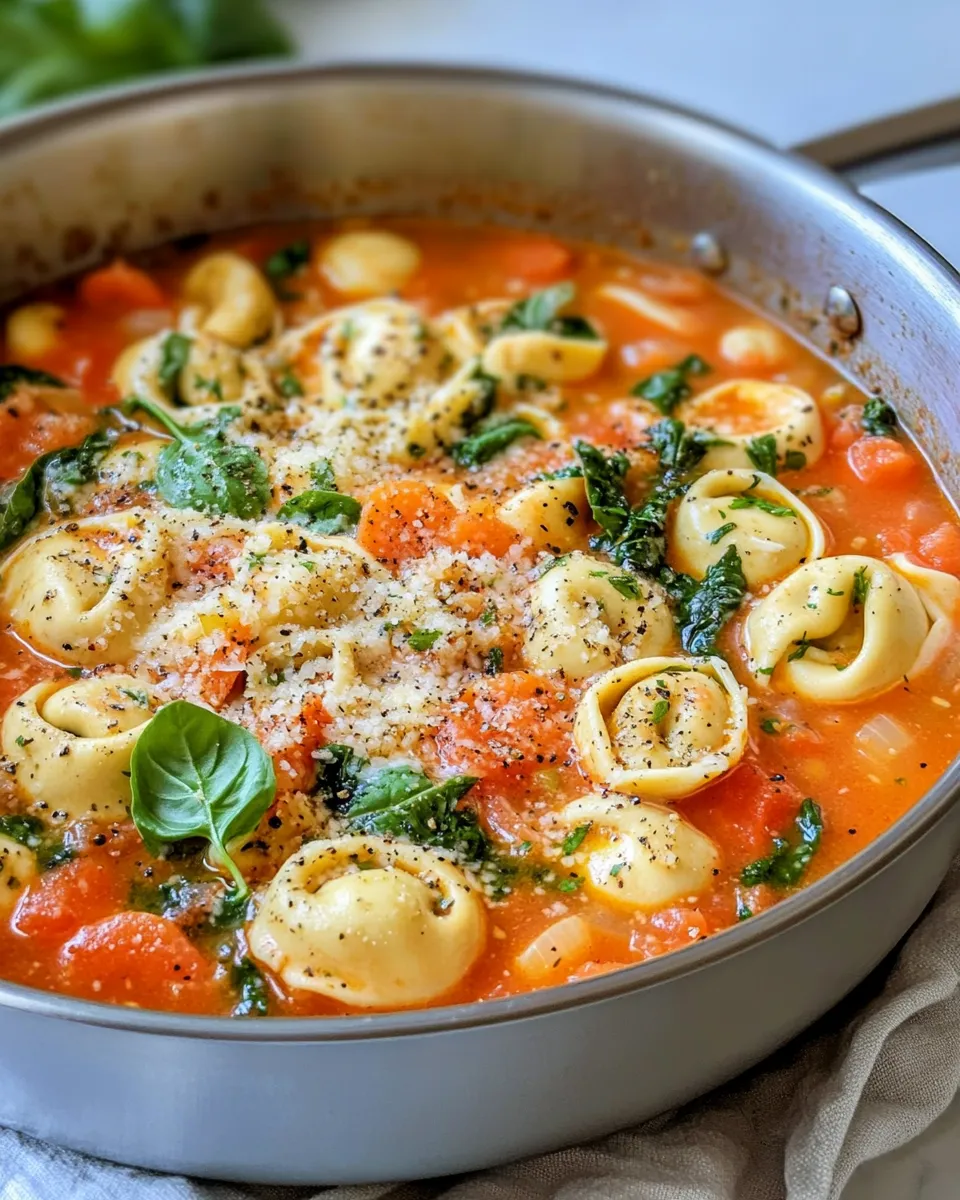 Classic Tomato Basil Tortellini Soup (One Pot) image