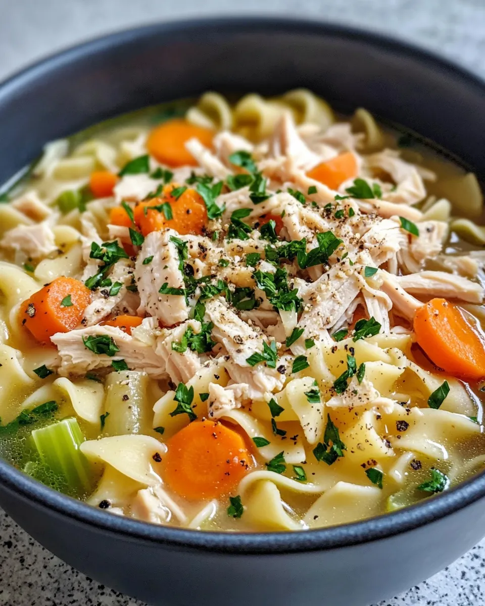 Easy Turkey Leftover Noodle Soup (Post-Thanksgiving) food shot