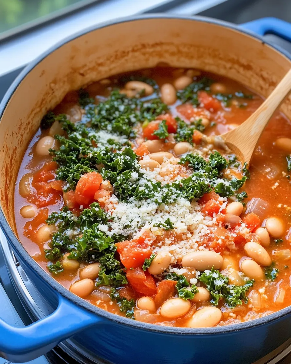 Homemade Tuscan White Bean & Kale Parm Broth recipe photo