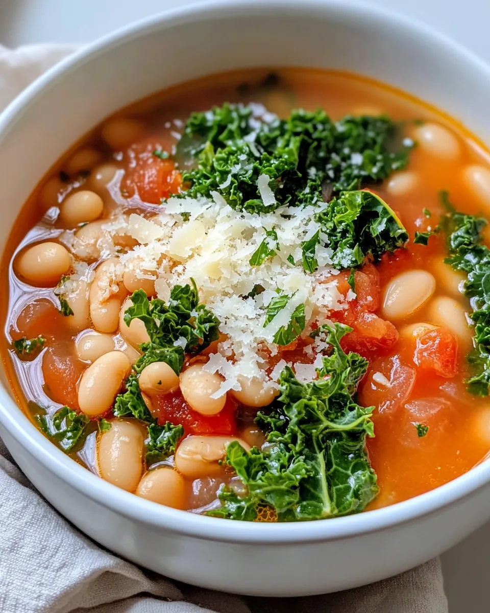 Easy Tuscan White Bean & Kale Parm Broth food shot