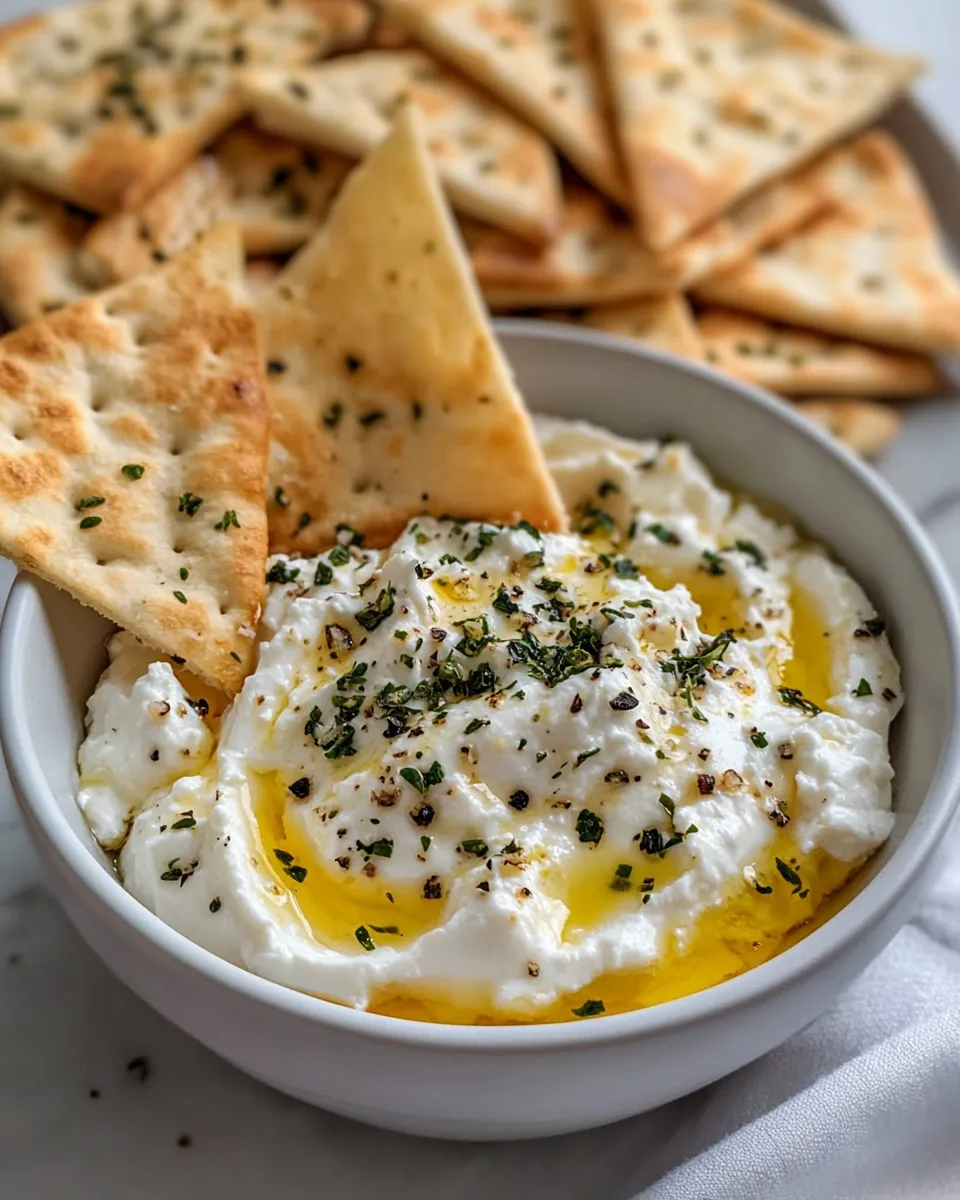 Easy Whipped Feta with Hot Honey & Pita Chips recipe image