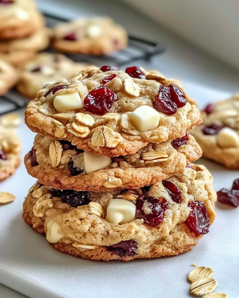 Homemade White Chocolate Cranberry Oatmeal Cookies recipe photo