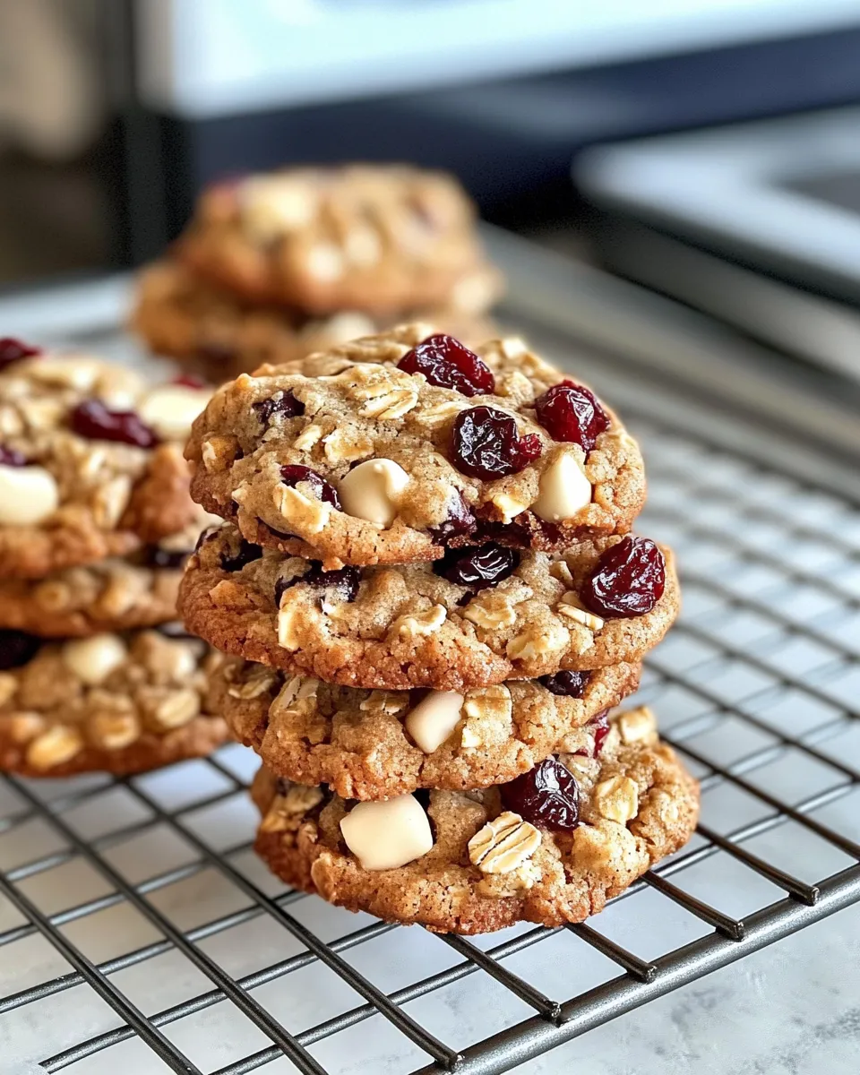 Delicious White Chocolate Cranberry Oatmeal Cookies dish photo