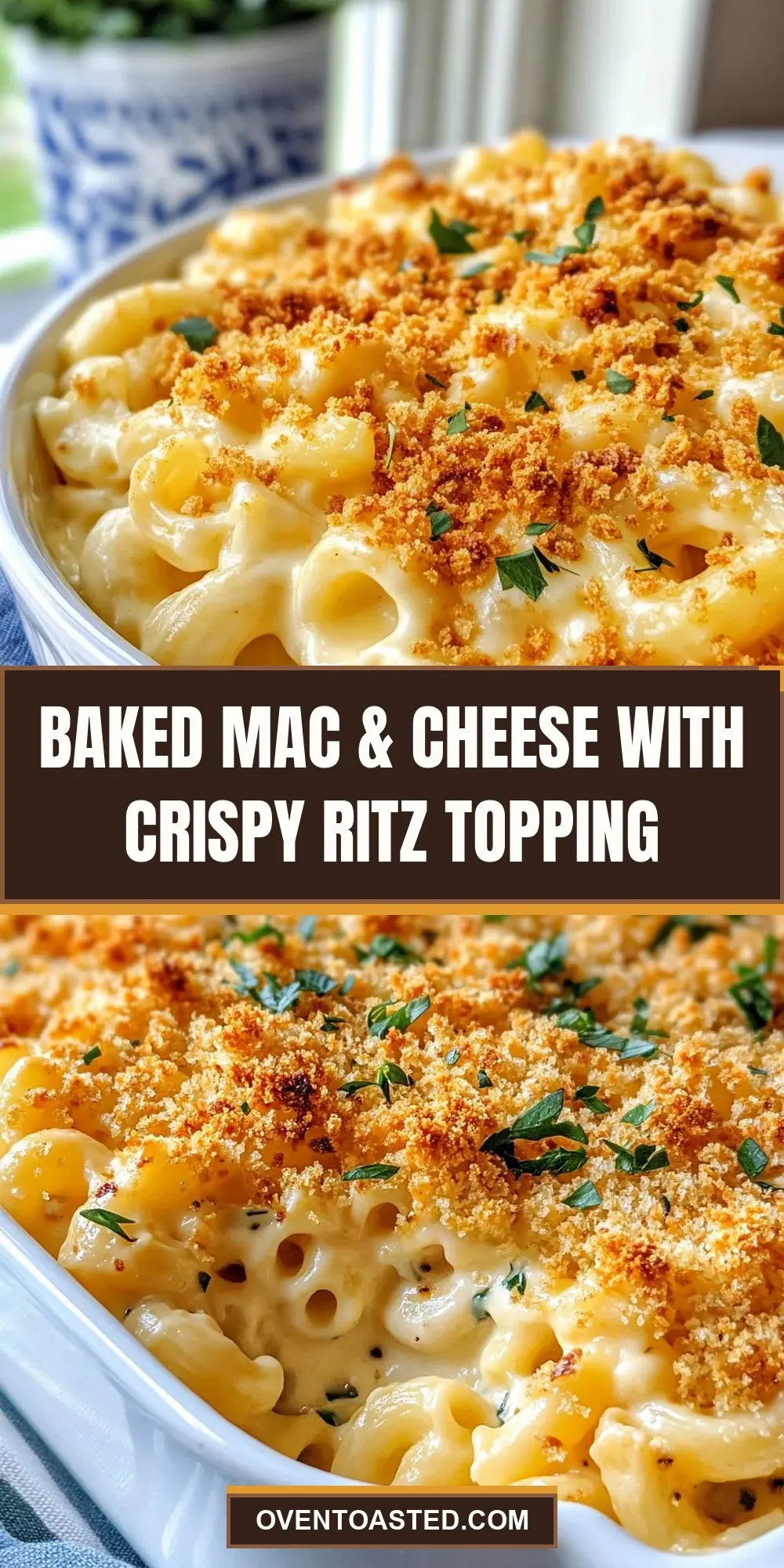 How To Make Creamy Baked Mac & Cheese With Crispy Ritz Topping