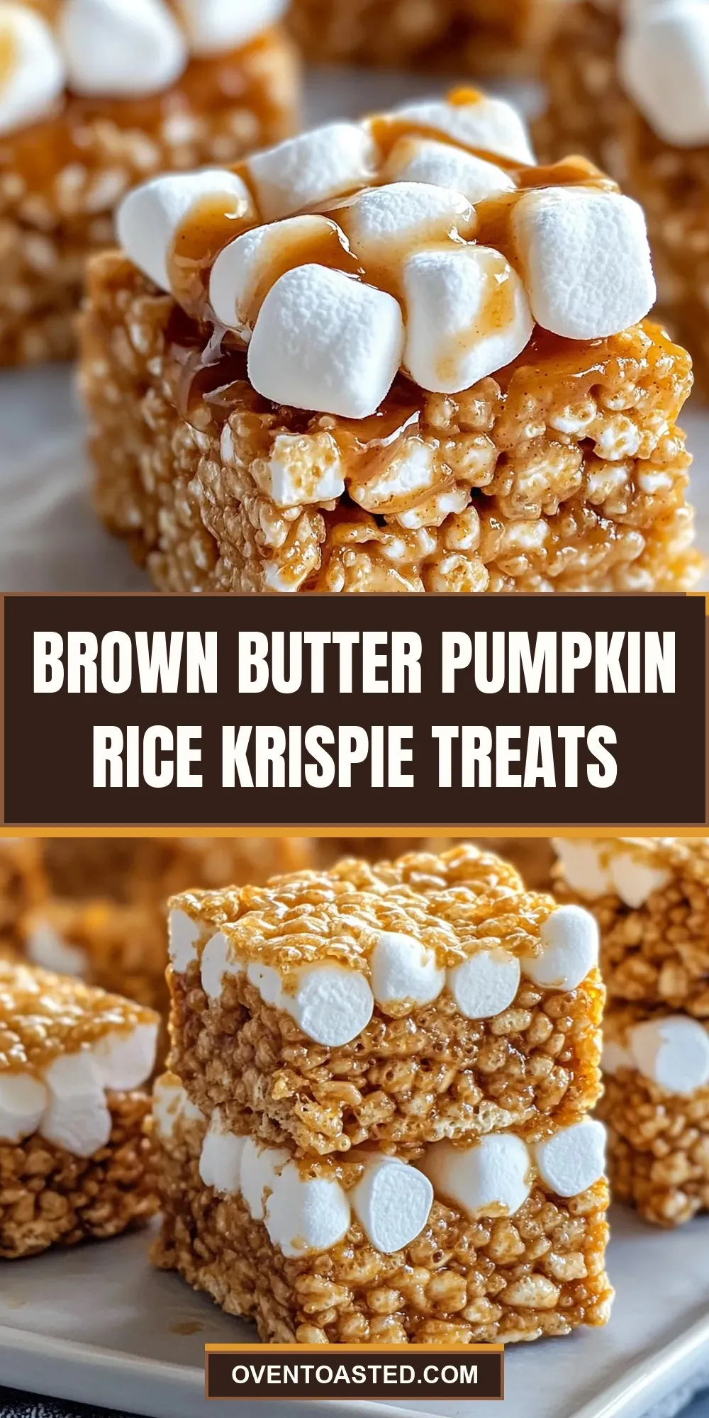 The Best Brown Butter Pumpkin Rice Krispie Treats Ever