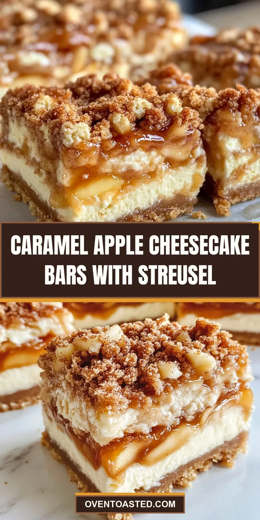 The Best Caramel Apple Cheesecake Bars With Streusel Ever