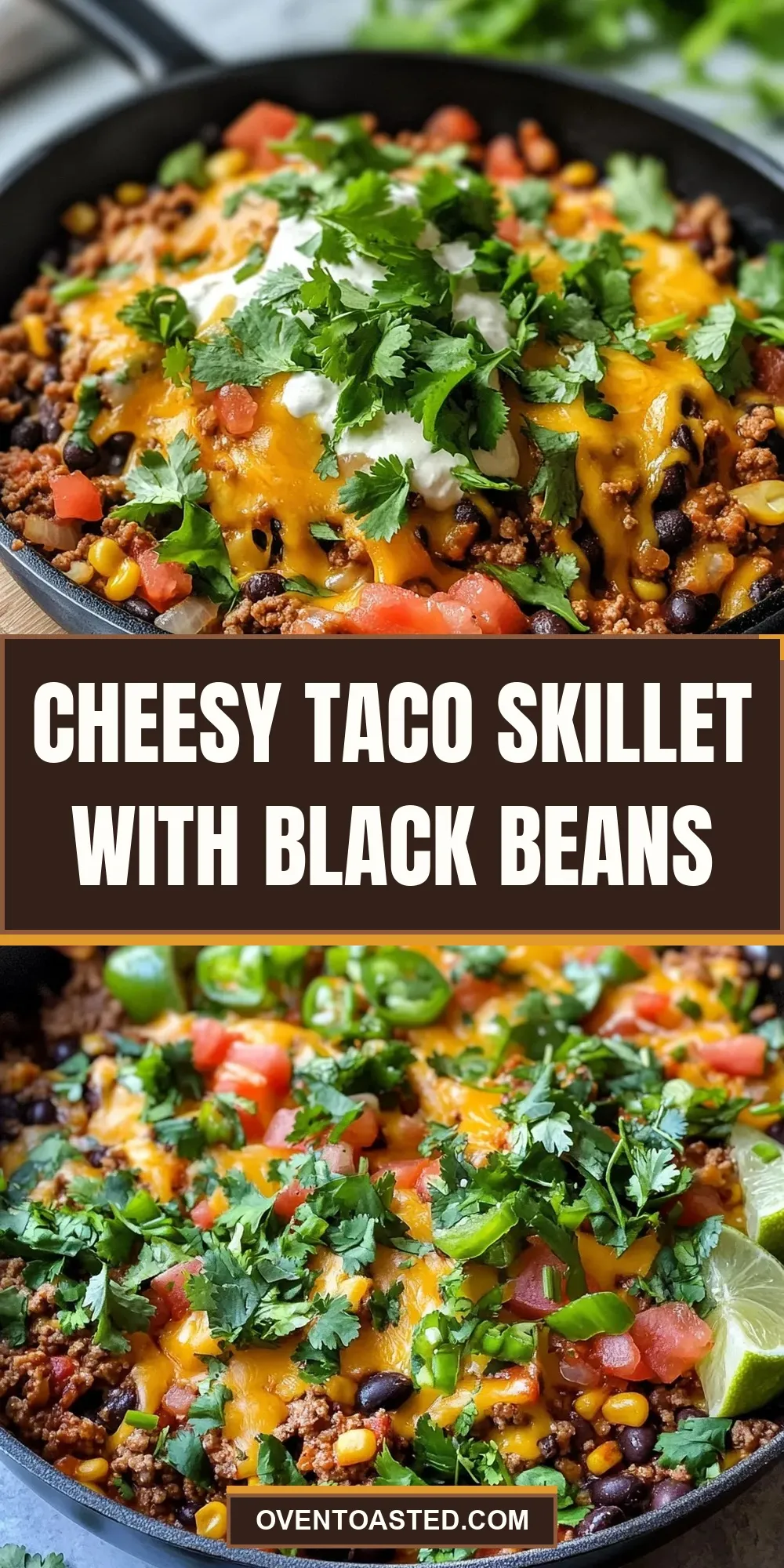 The Best Cheesy Taco Skillet With Black Beans Ever