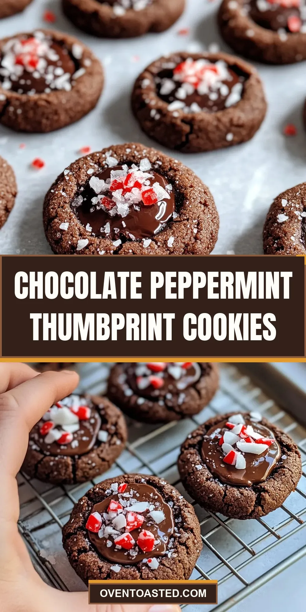 The Best Chocolate Peppermint Thumbprint Cookies Ever