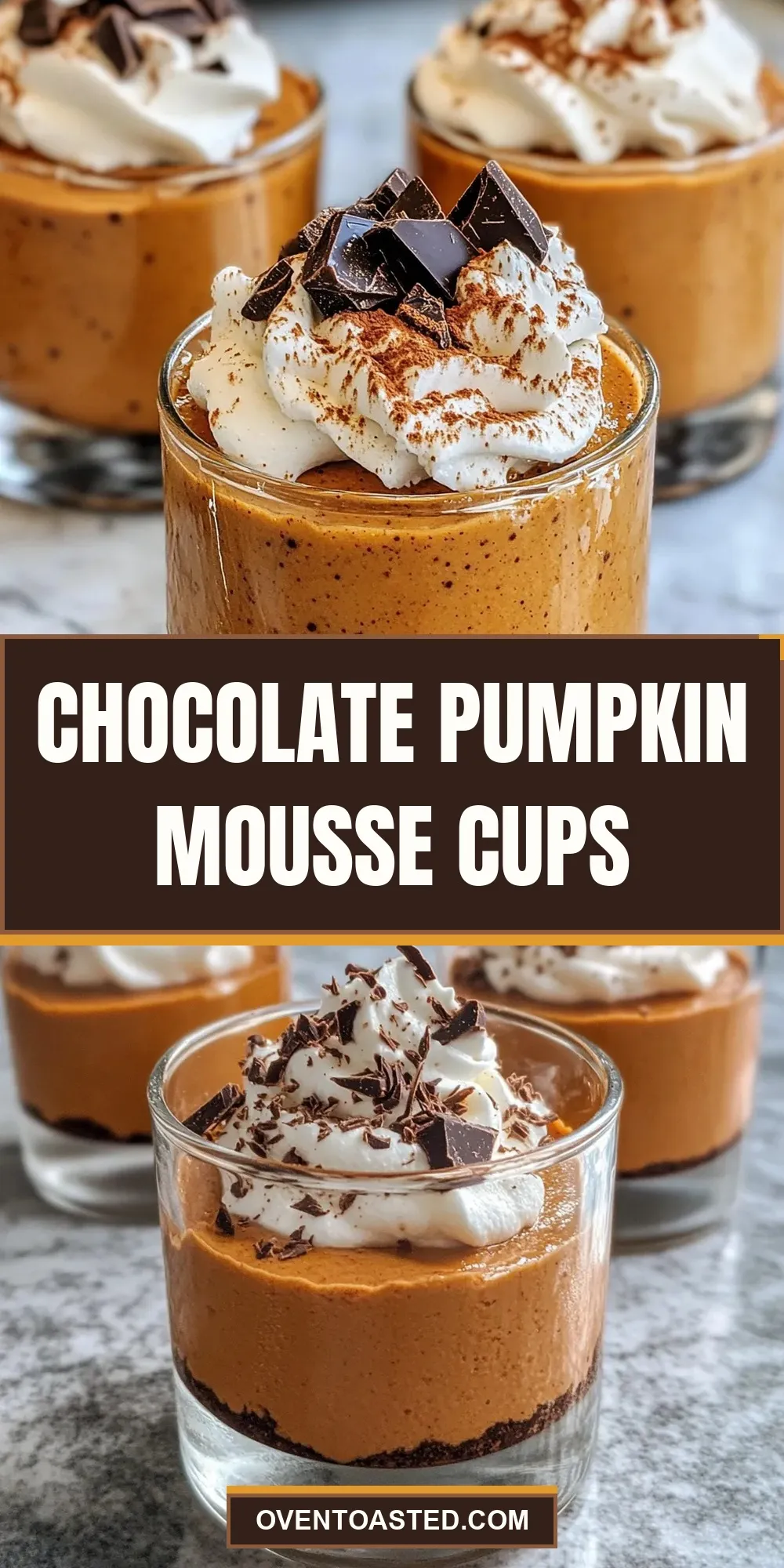 Homemade Chocolate Pumpkin Mousse Cups