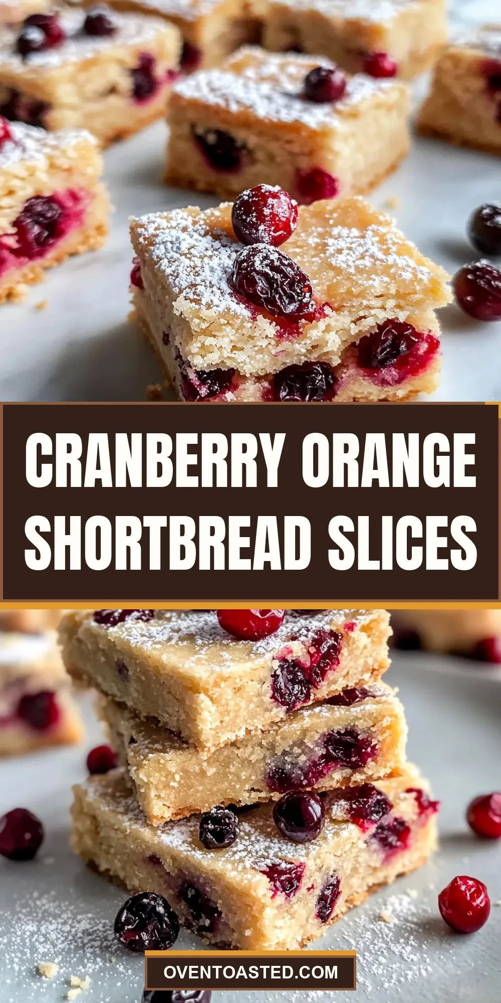 The Best Cranberry Orange Shortbread Slices Ever