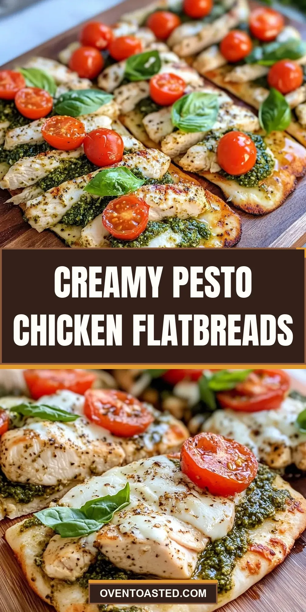 The Best Creamy Pesto Chicken Flatbreads Ever