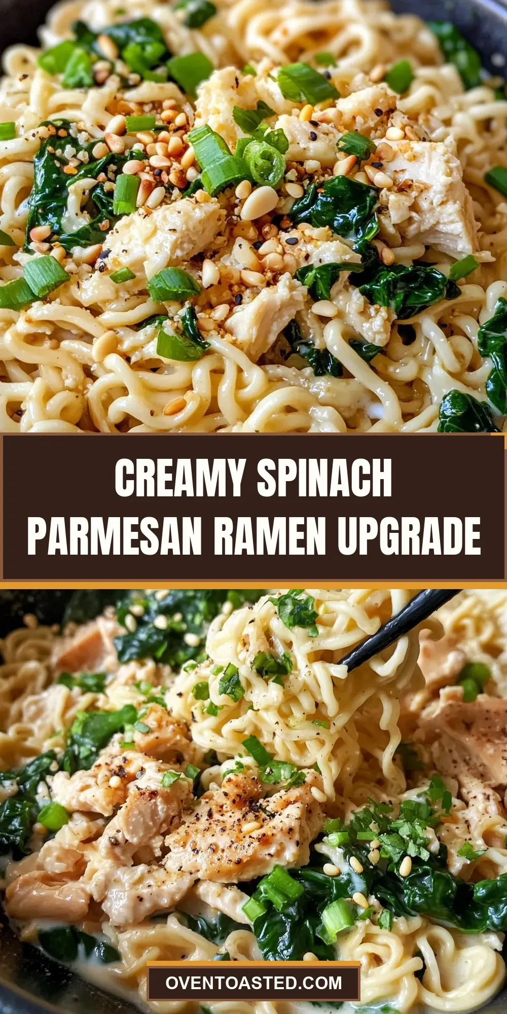 Creamy Spinach Parmesan Ramen Upgrade Recipe