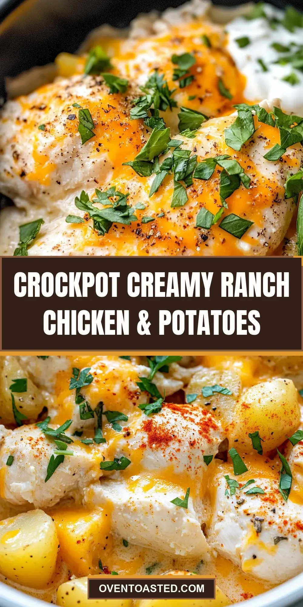 The Best Crockpot Creamy Ranch Chicken & Potatoes Ever
