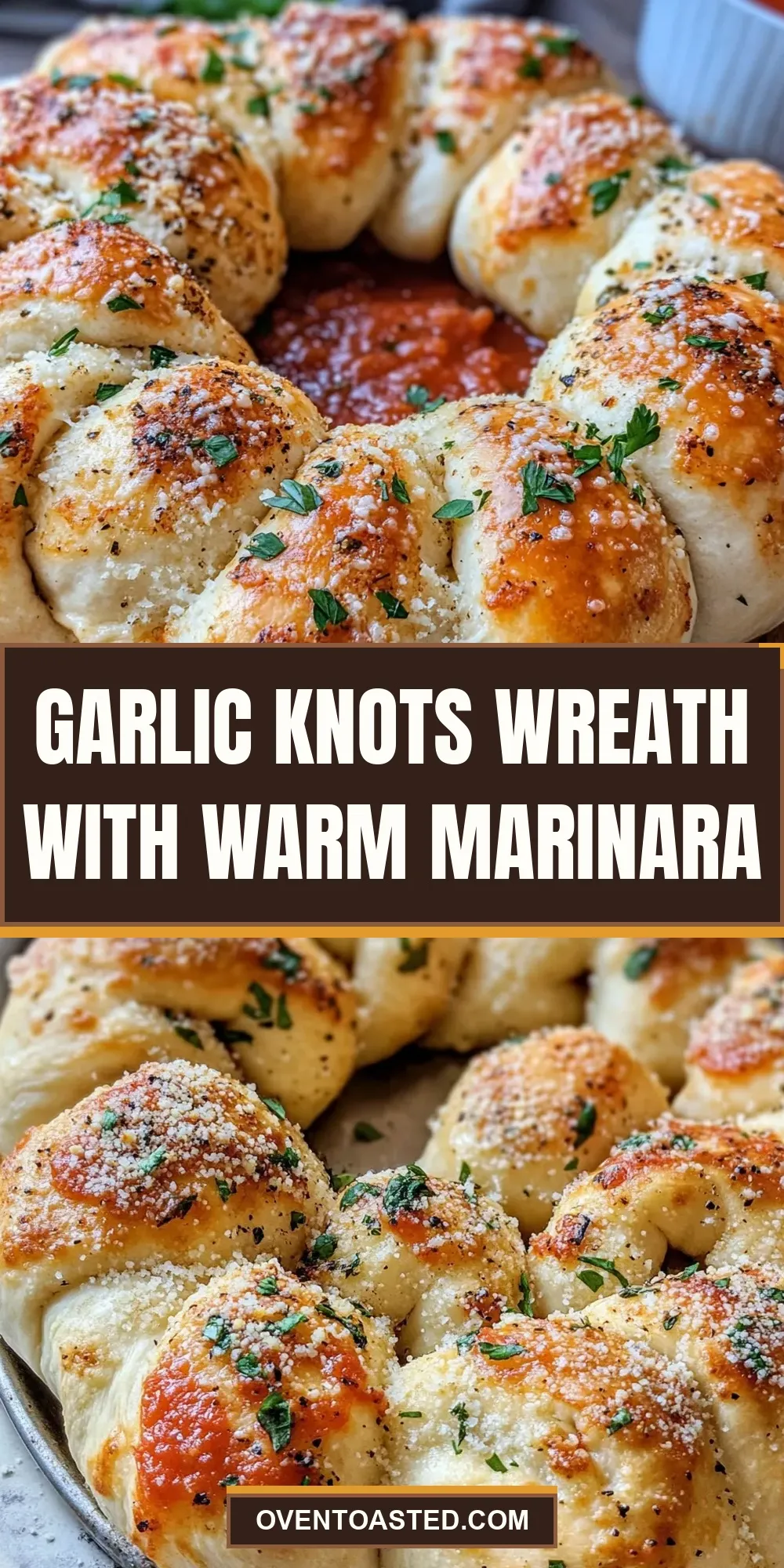 The Best Garlic Knots Wreath With Warm Marinara Ever