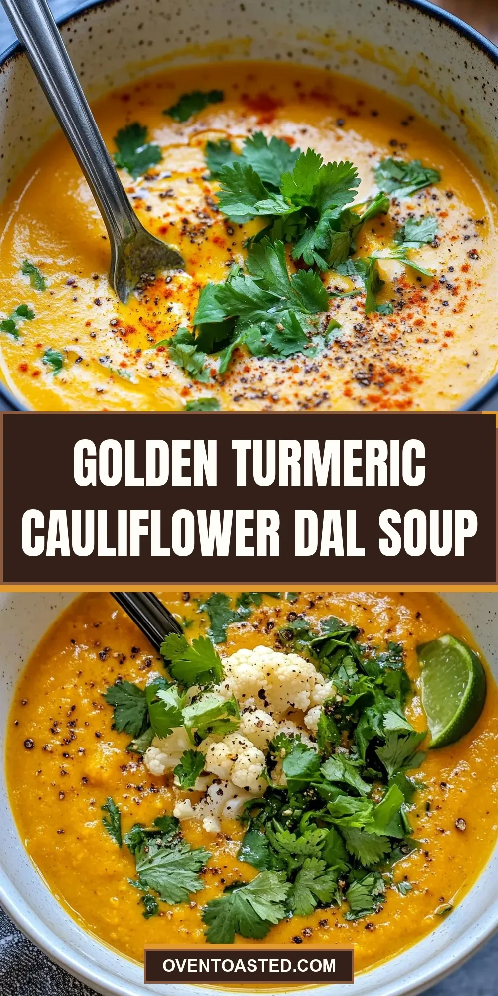 Easy Golden Turmeric Cauliflower Dal Soup Recipe