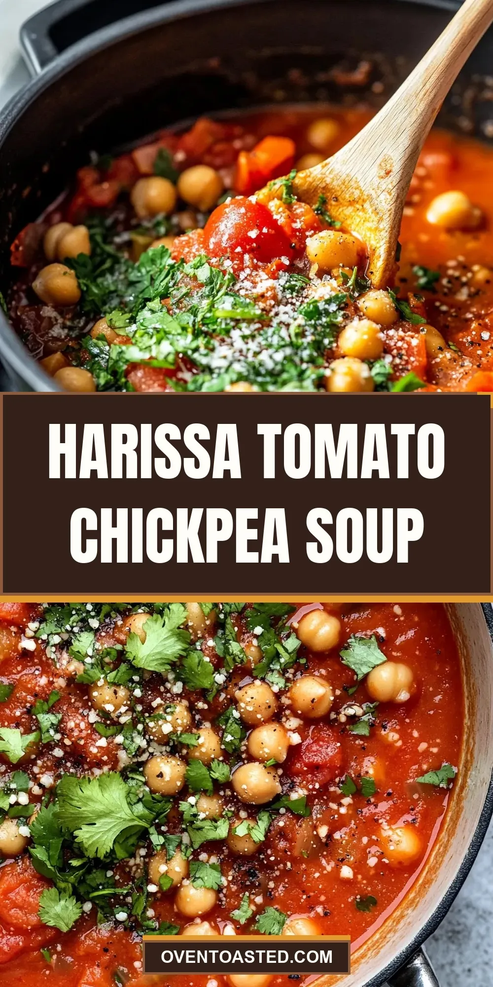 The Best Harissa Tomato Chickpea Soup Ever