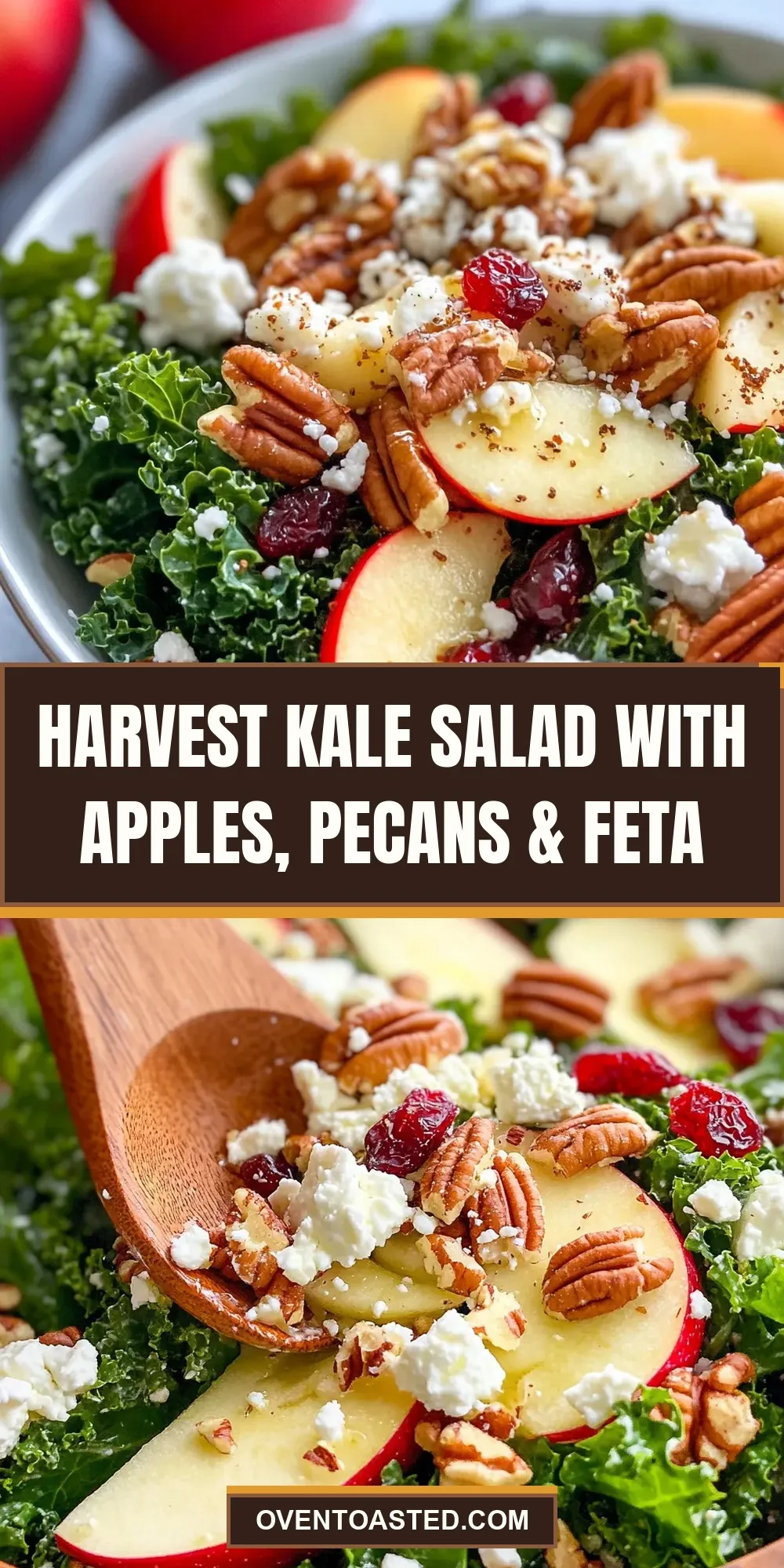 The Best Harvest Kale Salad With Apples, Pecans & Feta Ever