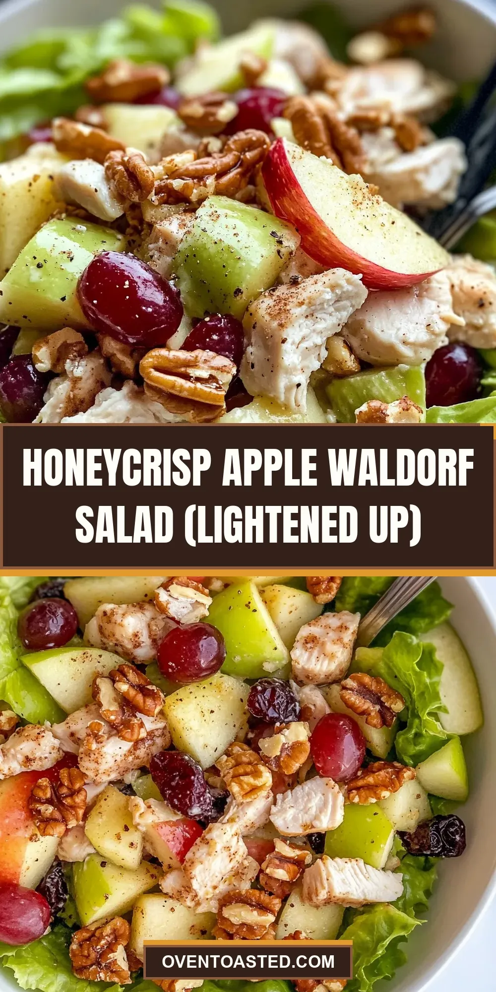 How To Make Fresh Honeycrisp Apple Waldorf Salad (Lightened Up)