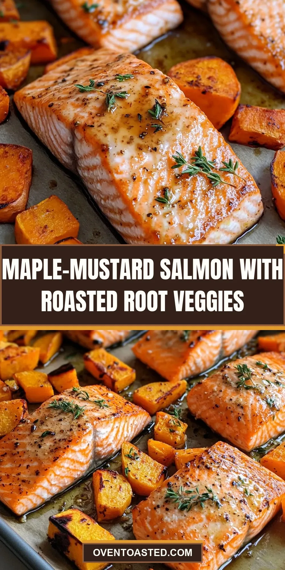 Maple-Mustard Salmon With Roasted Root Veggies (Perfect & Delicious)
