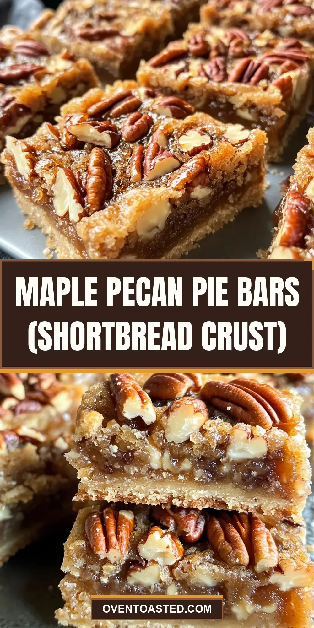 Simple Maple Pecan Pie Bars (Shortbread Crust)