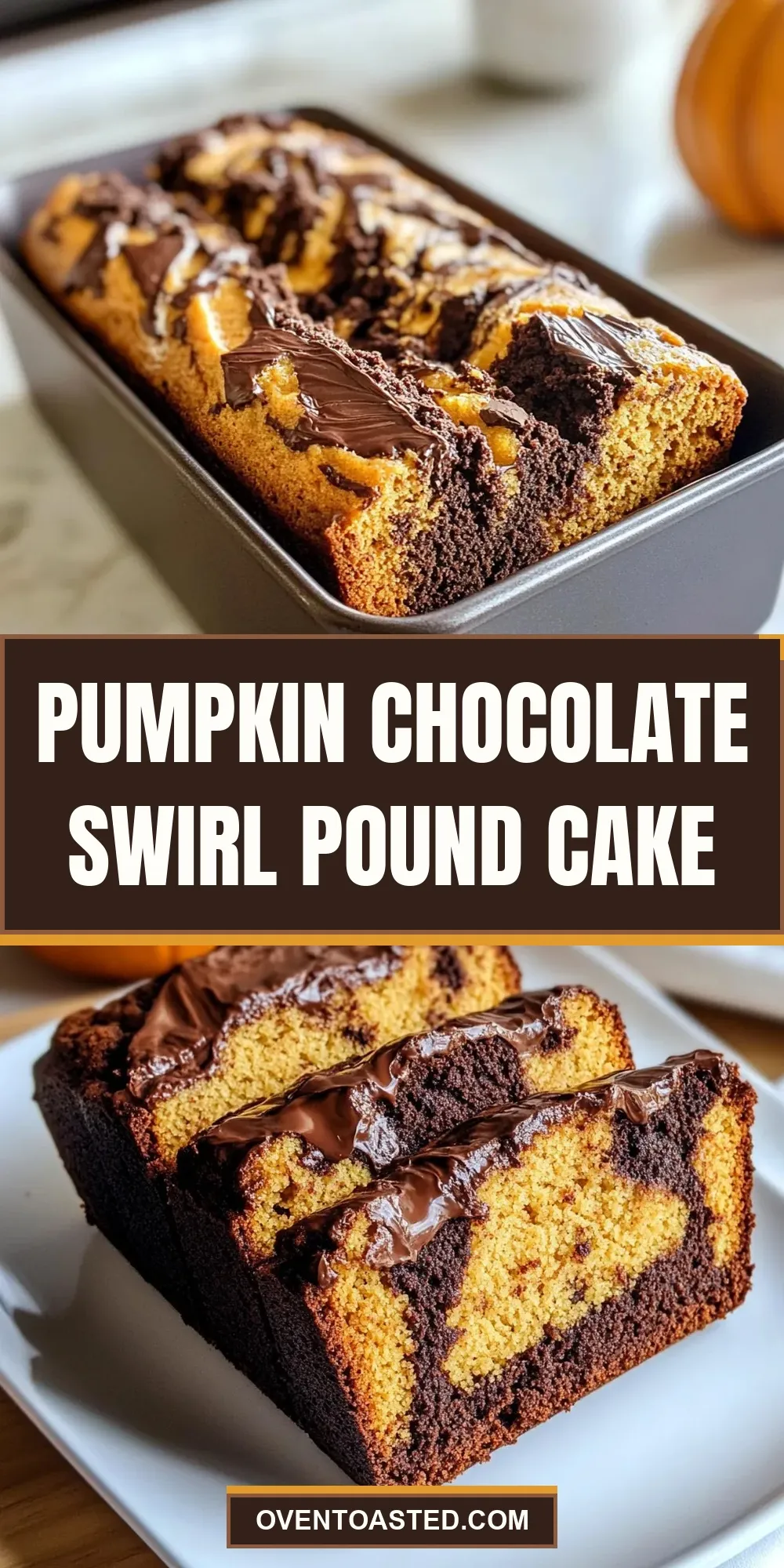 Homemade Pumpkin Chocolate Swirl Pound Cake