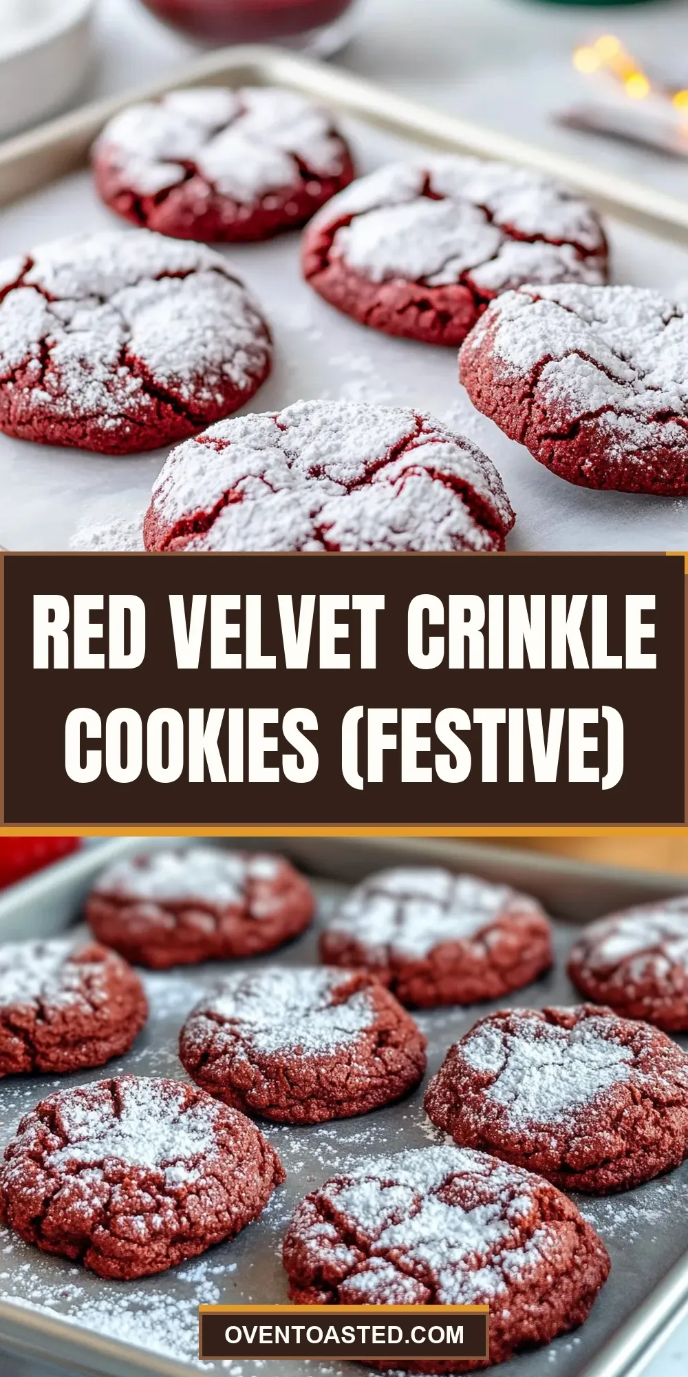 Red Velvet Crinkle Cookies (Festive) (Delicious & Delicious)