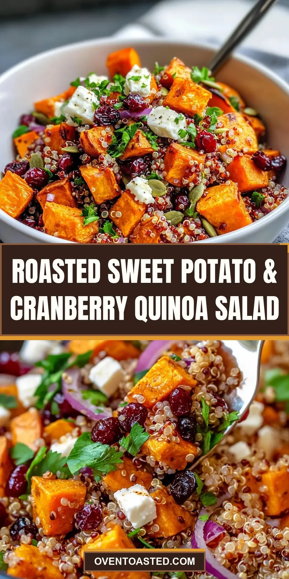 How To Make Simple Roasted Sweet Potato & Cranberry Quinoa Salad