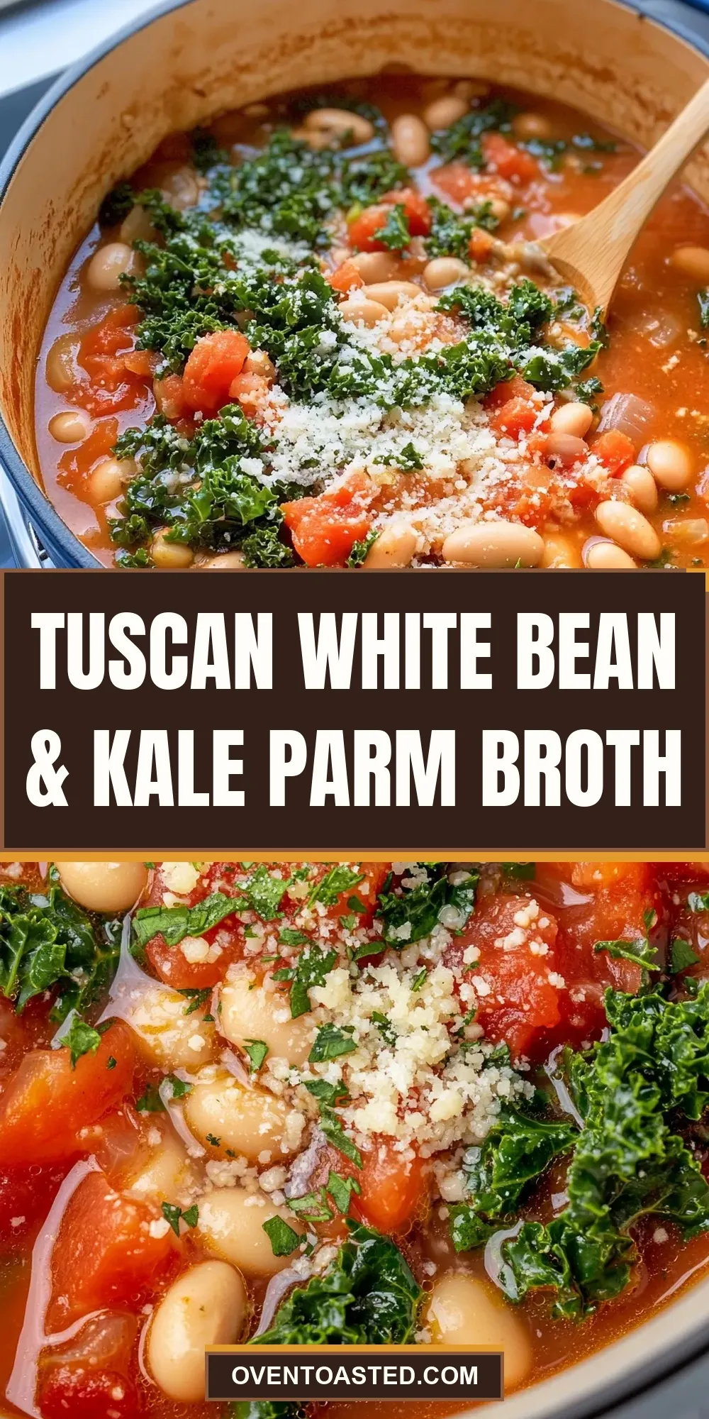Easy Tuscan White Bean & Kale Parm Broth