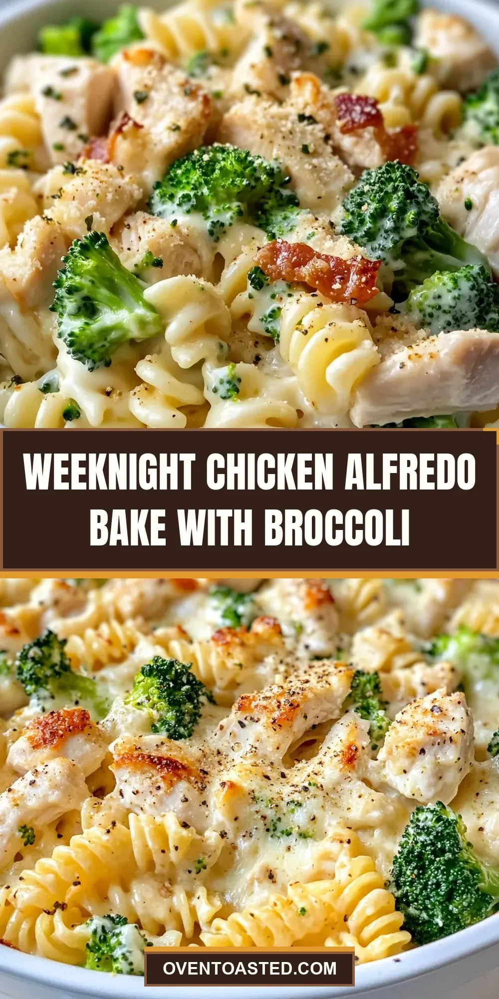 Healthy Weeknight Chicken Alfredo Bake With Broccoli