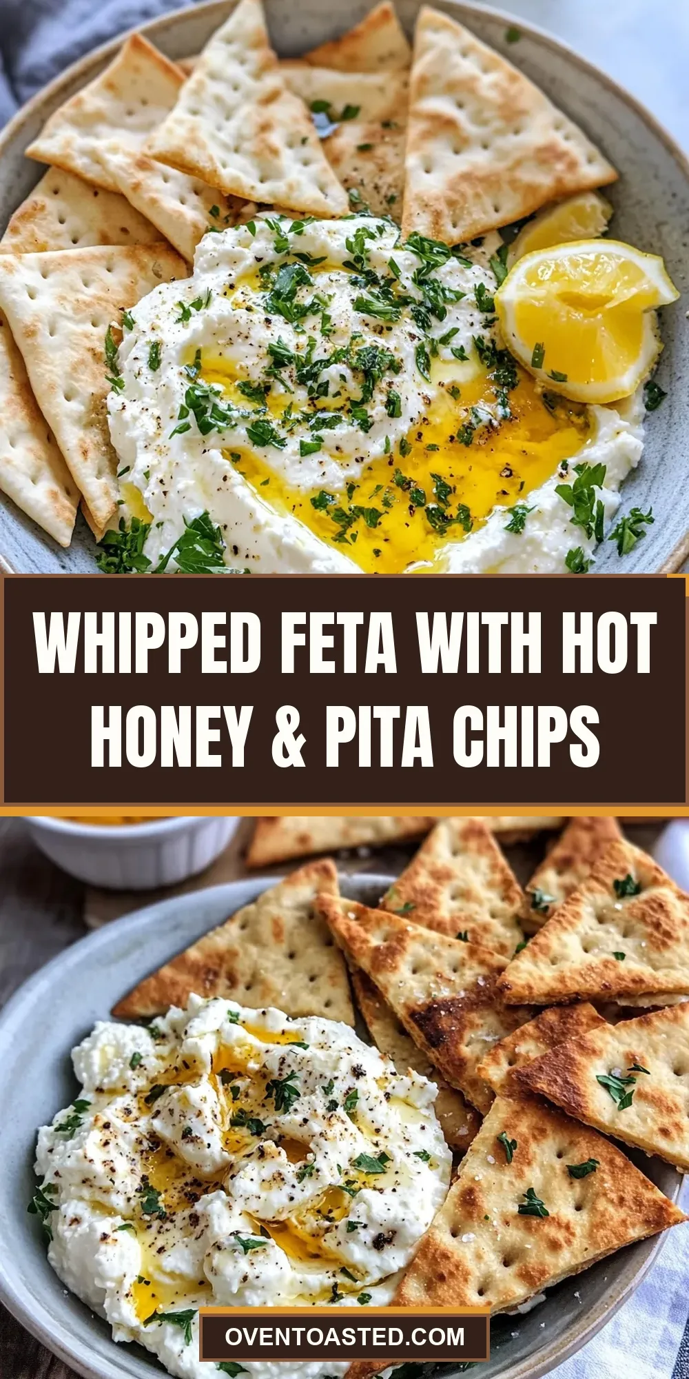 Homemade Whipped Feta With Hot Honey & Pita Chips