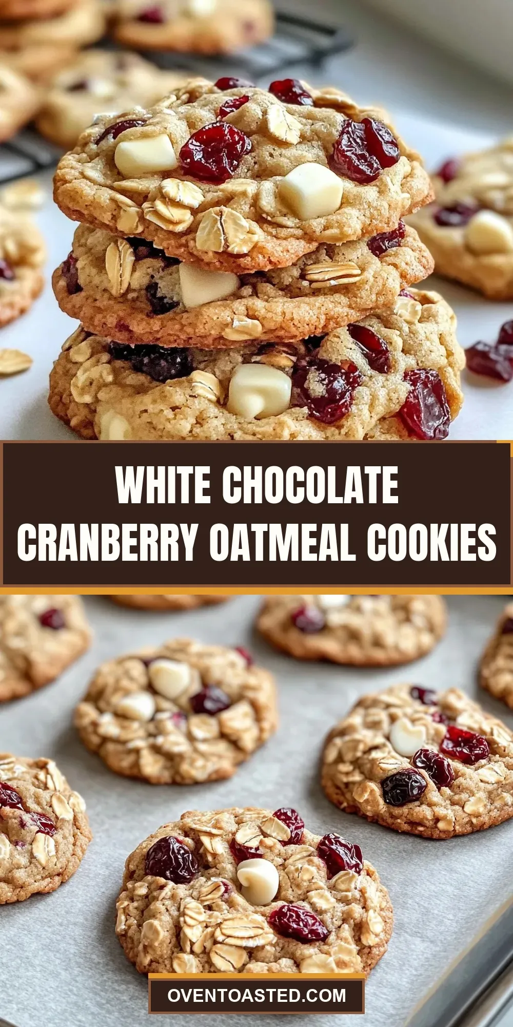 Easy White Chocolate Cranberry Oatmeal Cookies Recipe